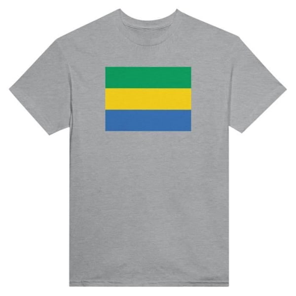 Gabon Flag T-shirt i grå farve Grå jag