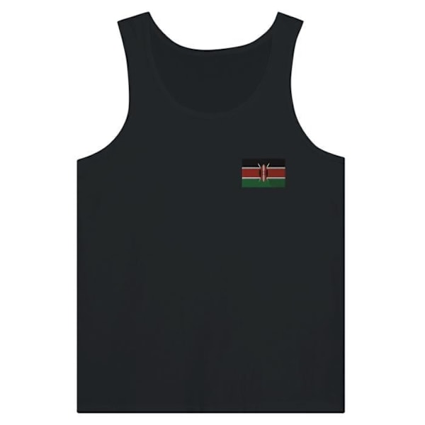 Kenya Flag Embroidery Tank Top i sort Svart XS