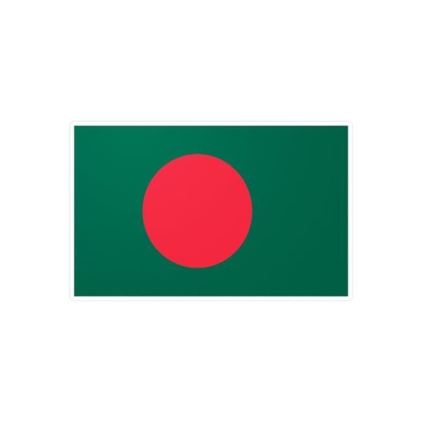 Klistermärke Bangladeshs flagga 5,0x7,0cm i 1000 bitar