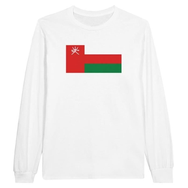 Oman Flag langærmet T-shirt i hvid Vit XL