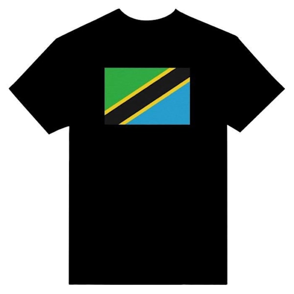 Tanzania Flag T-shirt i svart färg Svart XL