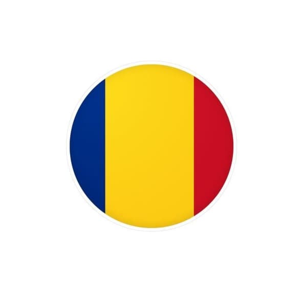 Pyöreä tarra Romanian lippu 10 cm 1000 kappaletta