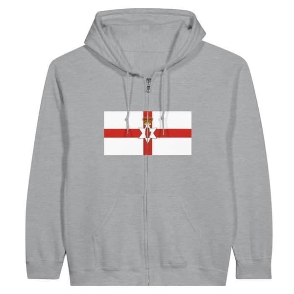 Hættetrøje - Nordirlands flag - Grå - Polyester-Bomuld - Lange ærmer - Unisex Grå S