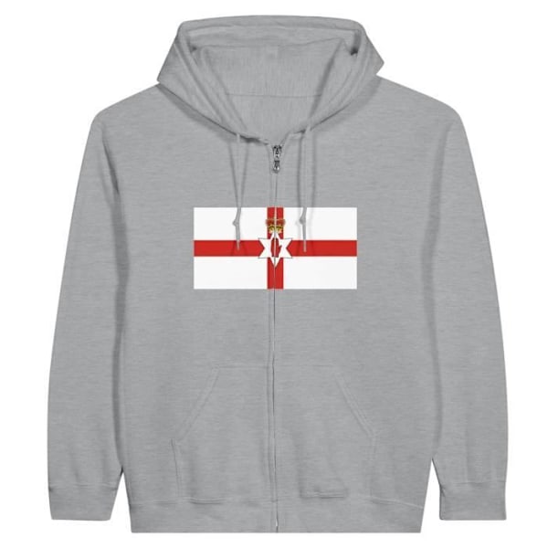 Northern Ireland Flag Zip Hoodie i grått Grå jag