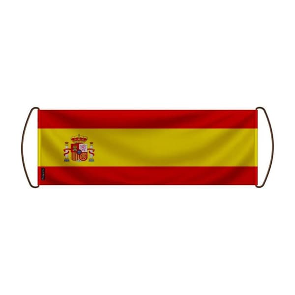 Lippu - Espanja - 24 x 70 cm - Polyesteri - Vedenpitävä - Etu/taka Flerfärgad