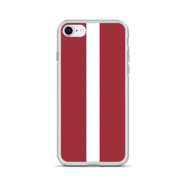 Cover til iPhone - Letlands flag - iPhone 8 - Blød silikone - Letvægtsdesign - Maksimal beskyttelse röd vit