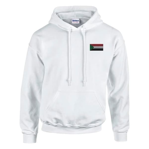 Hættetrøje - PIXELFORMA - Sudanflag - Hvid - Lange ærmer - Hættecollar Vit S