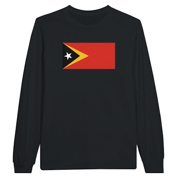 Itä-Timor Flag pitkähihainen musta T-paita Svart S