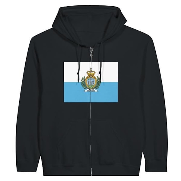 Musta San Marino Flag vetoketjuhuppari Svart M