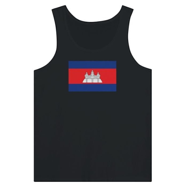 Cambodia Flag Tank Top i Svart Svart S