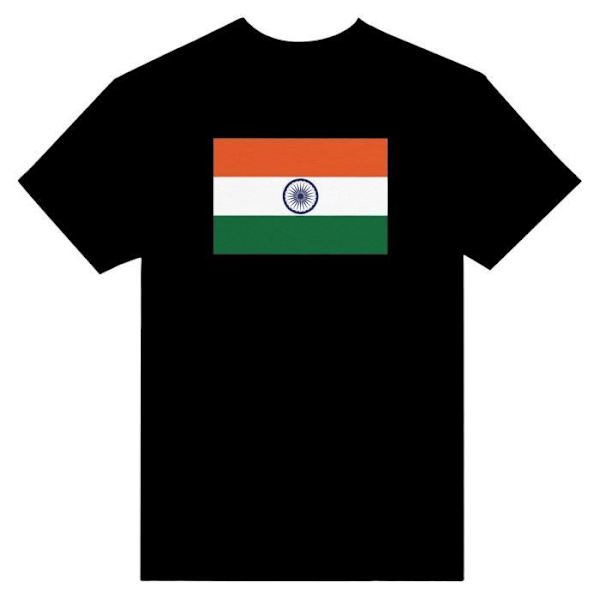 Indien Flag T-shirt i sort farve Svart XXXXXL