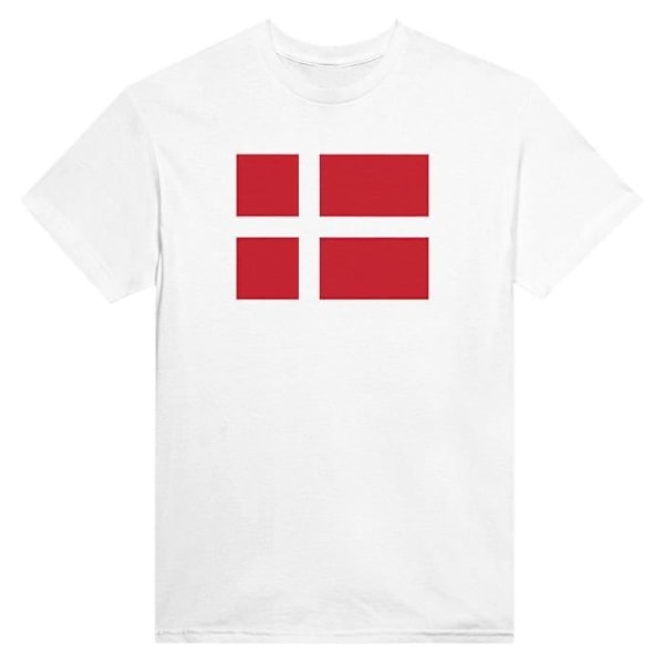 Danmark Flag T-shirt i hvid farve Vit XL