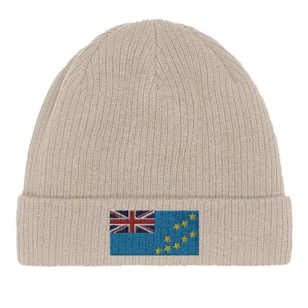 Bonnet Drapeau Tuvalu i Beige Beige