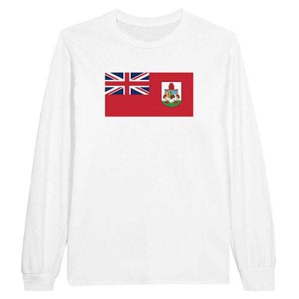 Bermuda Flag langærmet T-shirt i hvid Vit M