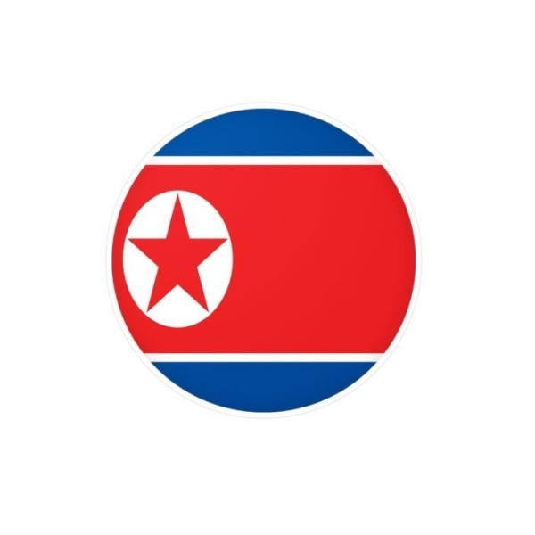 Runt klistermärke Nordkoreas flagga 6 cm i 1000 bitar