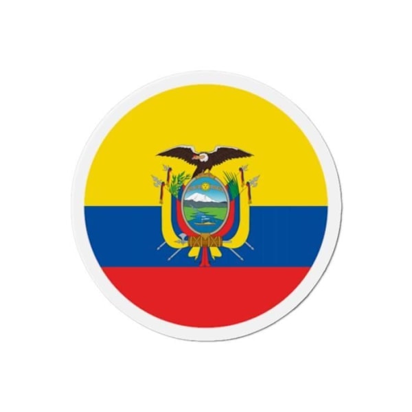 Rund magnet Ecuadors flagga 50 stycken i 8cm