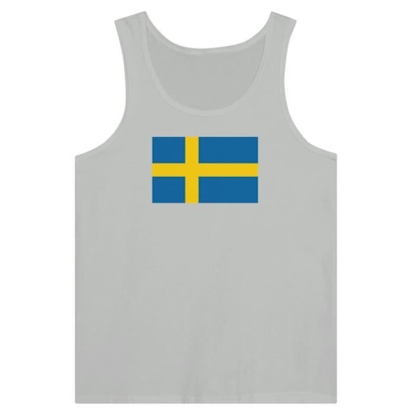 Sweden Flag Tank Top i Grå Grå jag