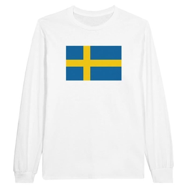 Sweden Flag langærmet T-shirt i hvid Vit M