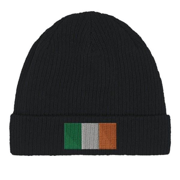 Hætte Flag Irland i Sort Svart
