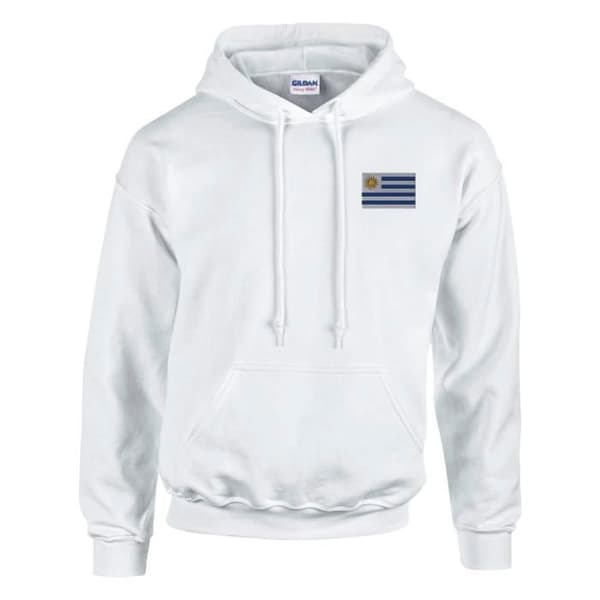 Hættetrøje - PIXELFORMA - Uruguay Flag - Hvid - Lange ærmer - Hættecollar Vit M