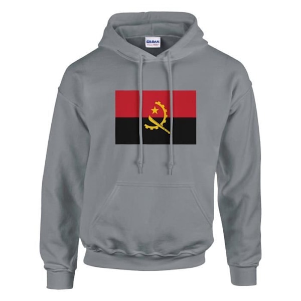 Angola Flag -huppari harmaalla Grå XXXL