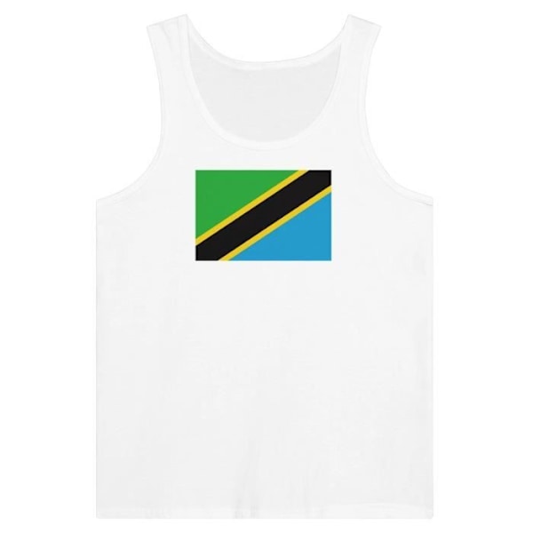 Tanzania Flag Tank Top i Vit Vit jag