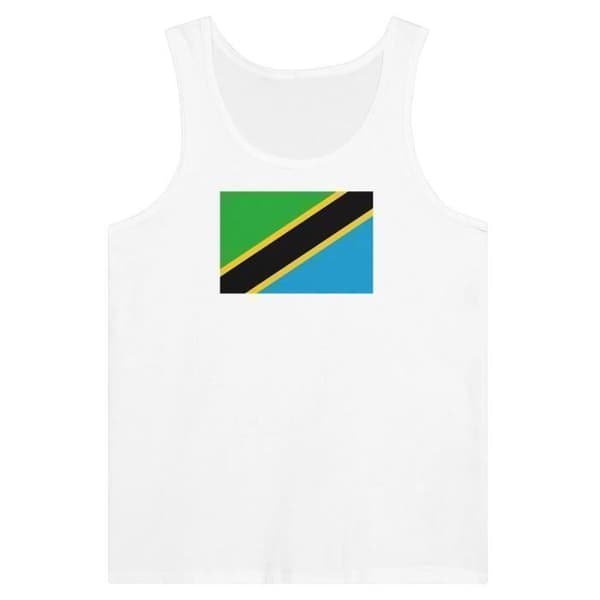 Tanzania Flag Tank Top i Vit Vit XL