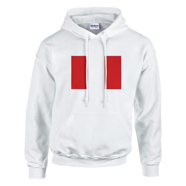 Peru Flag Hoodie i Vit Vit M