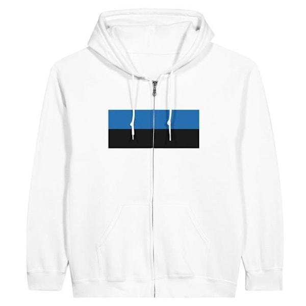 Estonia Flag Zip Hoodie i Vit Vit XXXL