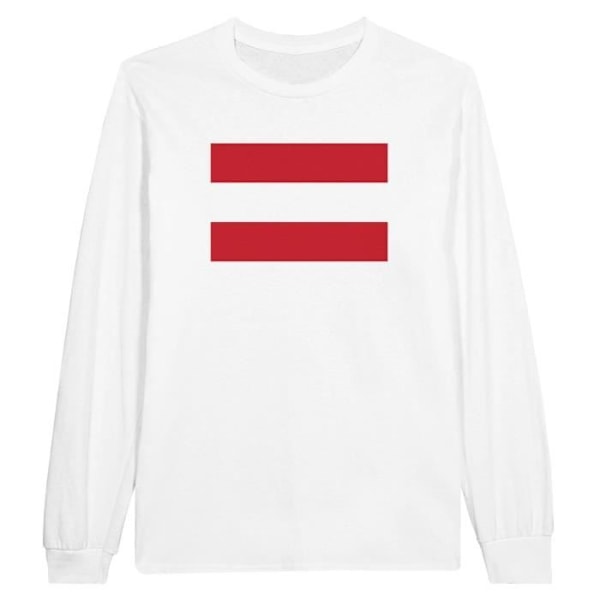 Østrig Flag langærmet T-shirt i hvid Vit XXL