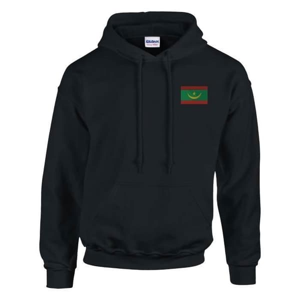 Sweatshirt med hætte - PIXELFORMA - Mauretanias flag - Lange ærmer - Hætte - Sort Svart M