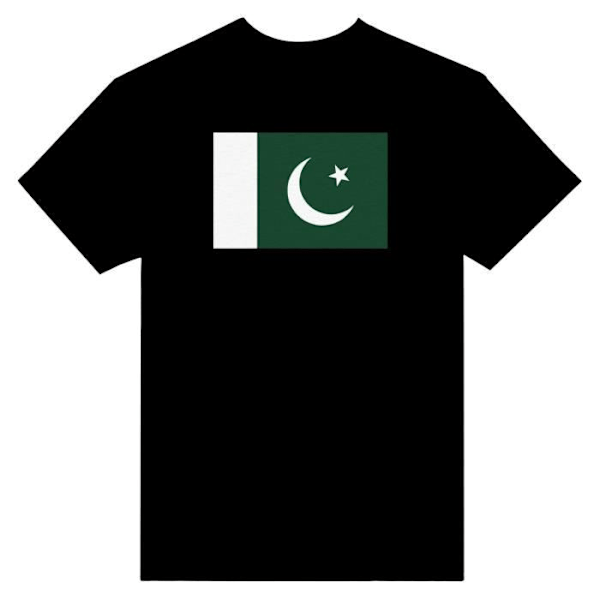 Pakistan Flag T-shirt i sort farve Svart jag