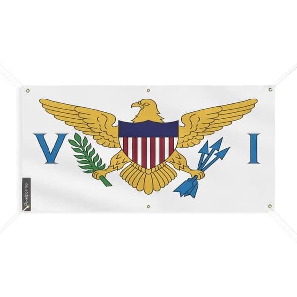 Förenta staternas Jungfruöarnas flagga 6 öljetter 200x400cm i polyester