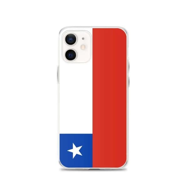 Fodral för iPhone - PIXELFORMA - iPhone 12 - Chileansk flagga - Mjuk silikon - Lätt design Röd