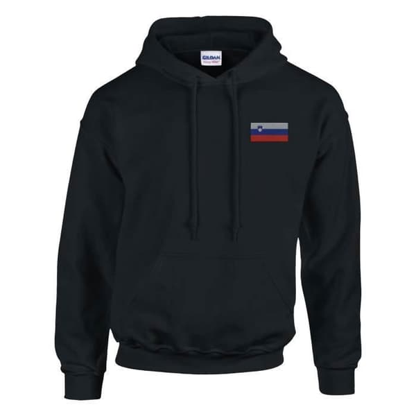 Hætte-trøje - PIXELFORMA - Slovenske flag - Lange ærmer - Hættekrave - Sort Svart M