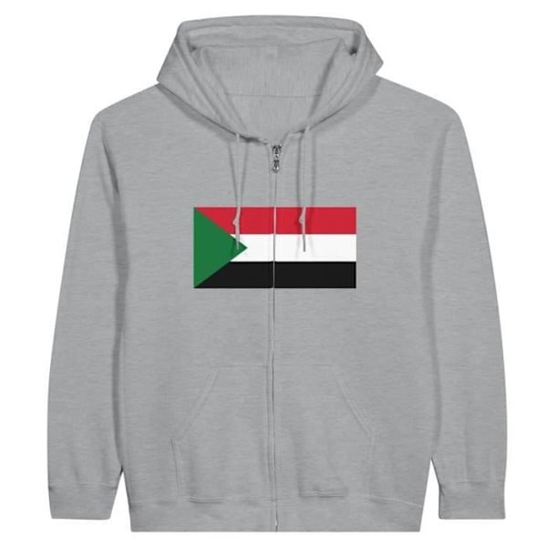 Sudan Flag vetoketjuhuppari harmaa Grå XXL