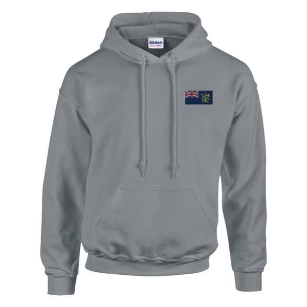 Hættejakke - Pitcairn-øernes flag - Grå - Bomulds-polyester - Miljøvenlig - Unisex Grå jag