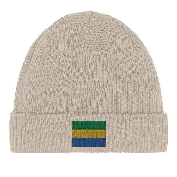 Bonnet Drapeau Gabon i Beige Beige