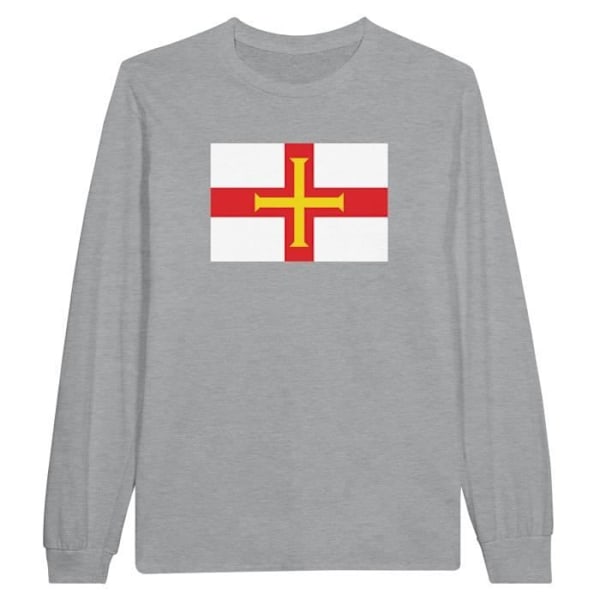 Guernsey Flag langærmet T-shirt i grå Grå jag