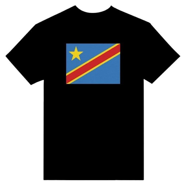 Den Demokratiske Republik Congo Flag T-shirt i sort farve Svart XXXXL