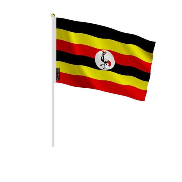Lippu - Uganda - Mini Lippu - 30 x 45 cm - Polyester - Oikea/Puoli Flerfärgad
