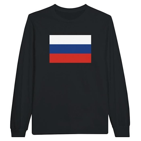 Rusland Flag langærmet T-shirt i sort Svart M