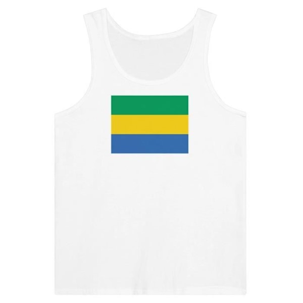 Gabon Flag Tank Top i hvid Vit XL