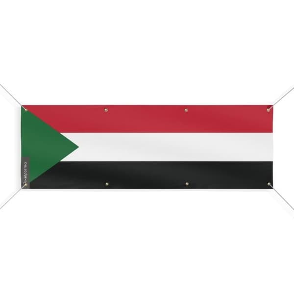 Sudanin lippubanneri 8 silmukkaa 50x150 cm