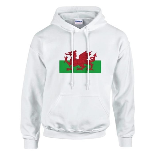 Wales Flag -huppari valkoinen Vit S