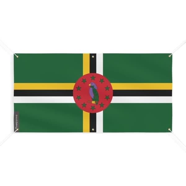 Banneri Dominican lippu 6 silmukkaa 110x220cm polyesteriä