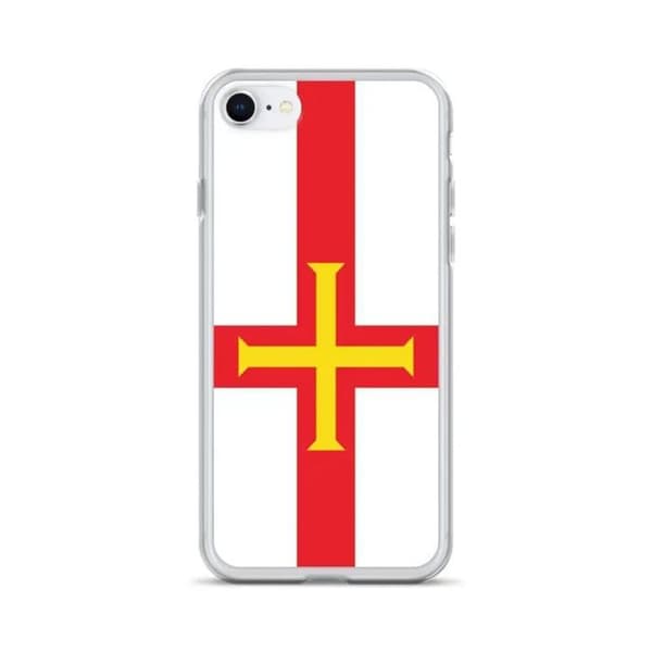 iPhone cover - PIXELFORMA - iPhone 7 - Guernsey Flag - Blødt silikone - Let design Guernseys flagga