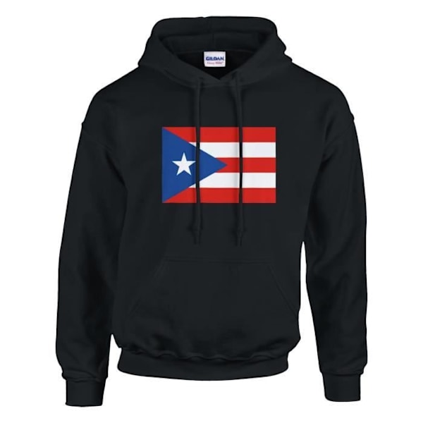 Puerto Rico Flag hættetrøje i sort Svart XXXXL