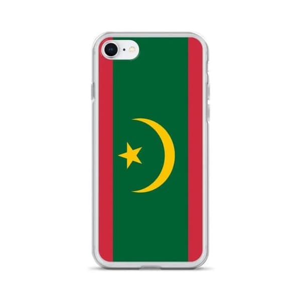 Coque til iPhone - PIXELFORMA - iPhone 7 - Mauritanias flag - Blødt silikone - Letvægtsdesign Grön gul