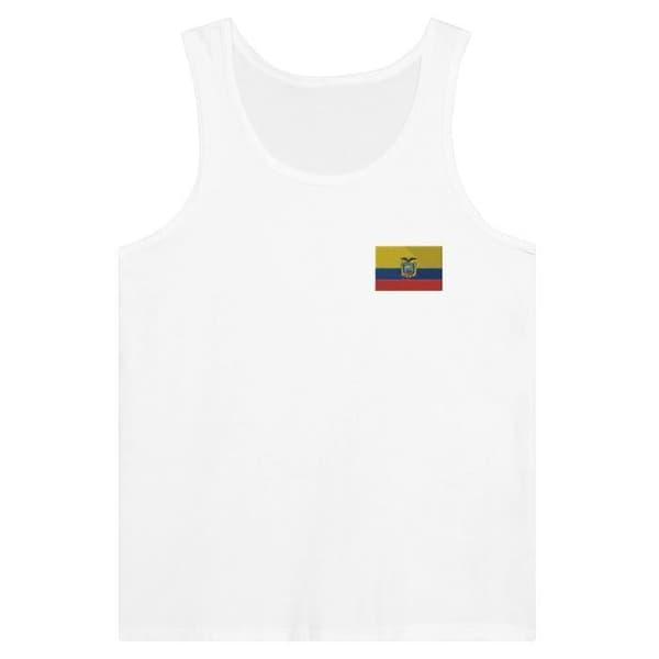 Ecuador Flag Embroidery Linne i Vit Vit jag